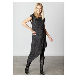 Bryn Walker Black Printed Diagonal Cut Sleeveless Thomas Tunic Sz.S